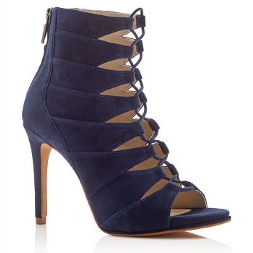 Kenneth Cole Navy Barlow Lace Up Heels